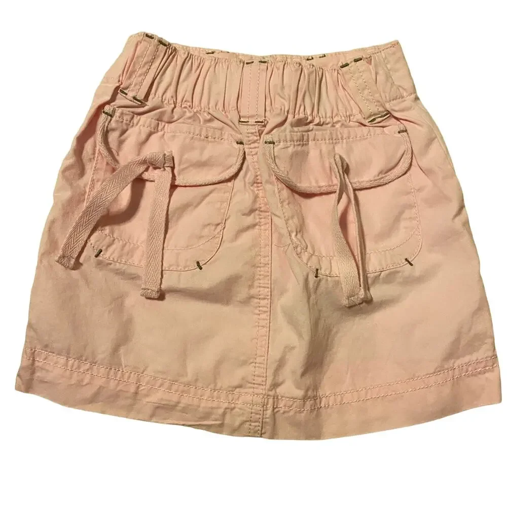 Old Navy Pale Pink Lightweight Elastic Waist Cargo Utility‎ Jean Skirt Size 3T